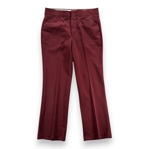 Vintage Kings Road Pants Mens 32x30 Red Sears Perma Prest Flared 34 Tag 70s